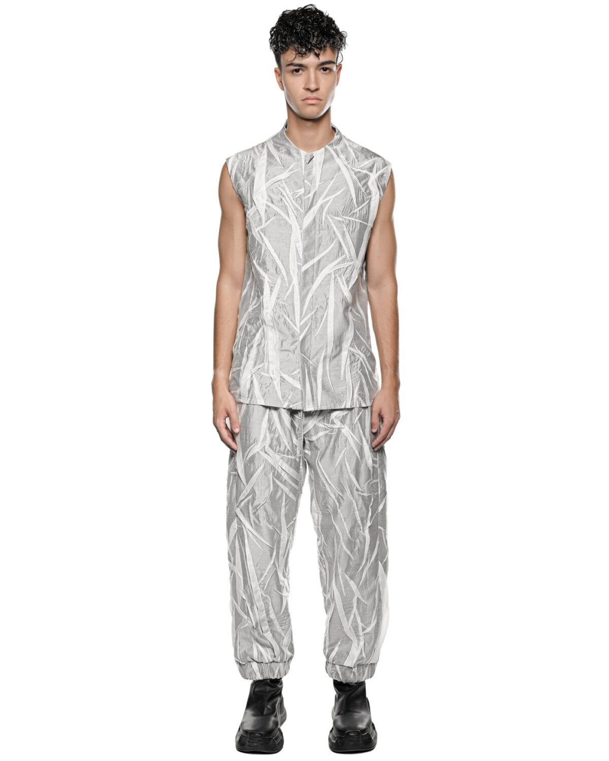 MINOAR - Diffuse Crushed Sleeveless Shirt - 7