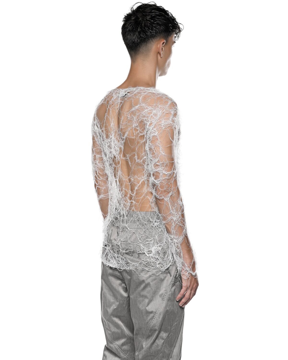 MINOAR - Echoe Fiber Bond Soft Top, Men's white cotton top with Fiber-Bond texture - 6