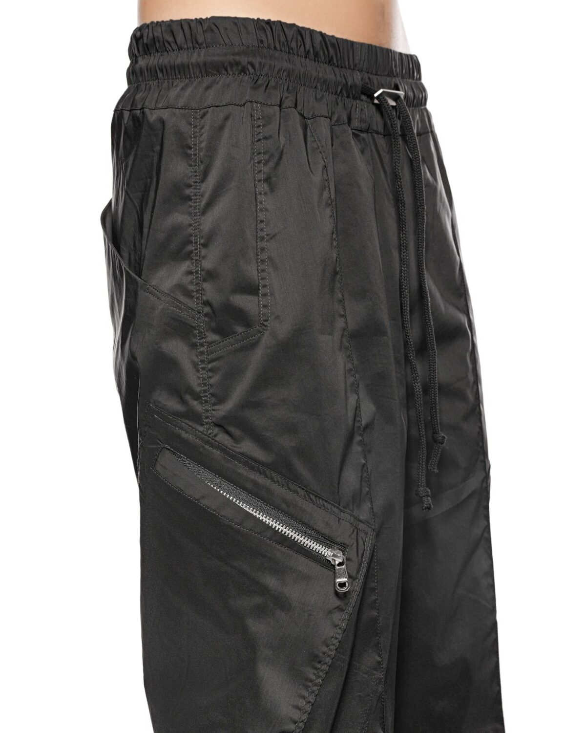 MINOAR - Gravity Flare Cargo Trousers, Men's black cotton trousers with diagonal welt pockets - 8