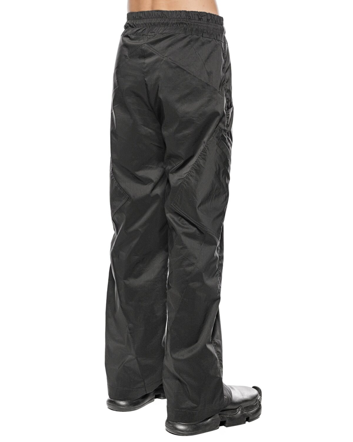 MINOAR - Gravity Flare Cargo Trousers, Men's black cotton trousers with diagonal welt pockets - 7