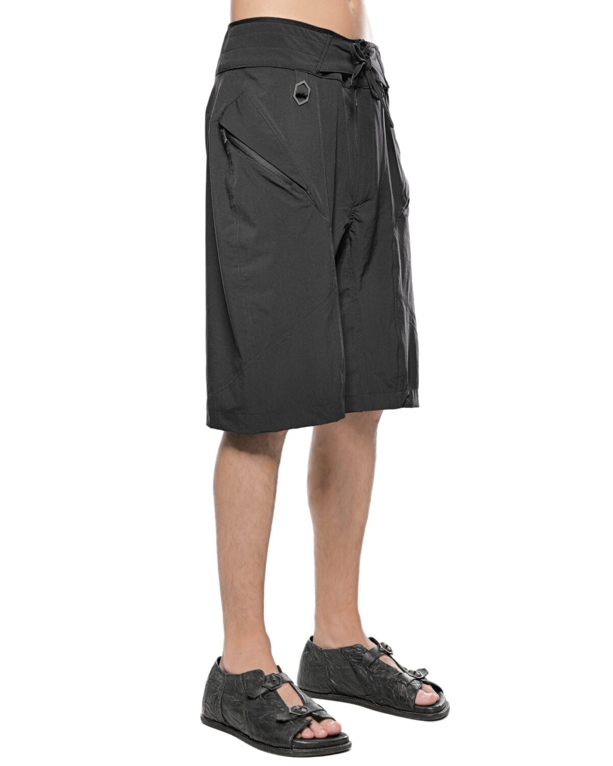 MINOAR - Abyss Board Shorts, Men's black shorts with diagonal welt pockets - 6