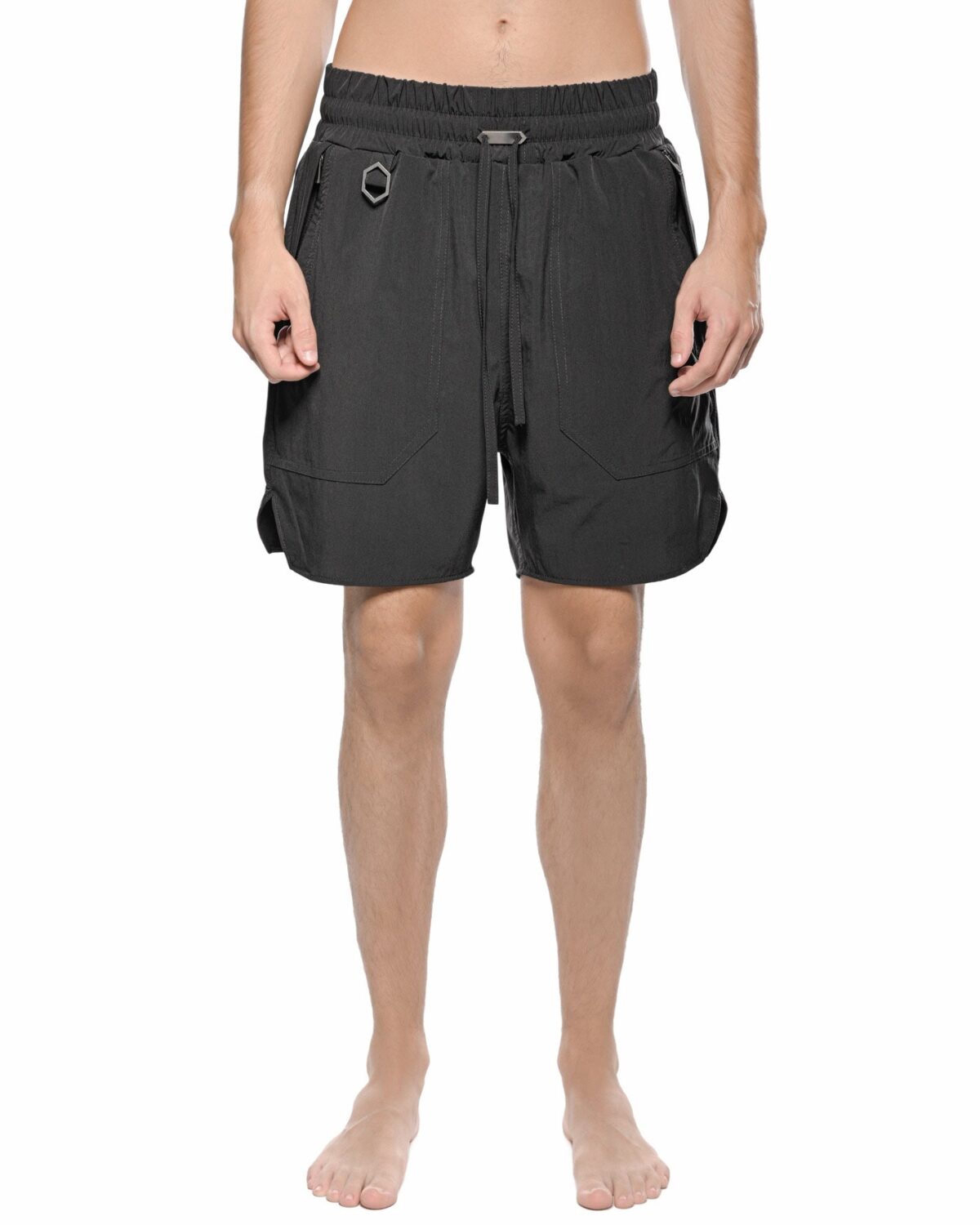 MINOAR - Abyss Swim Beach Shorts, Men's black shorts with diagonal welt pockets - 8