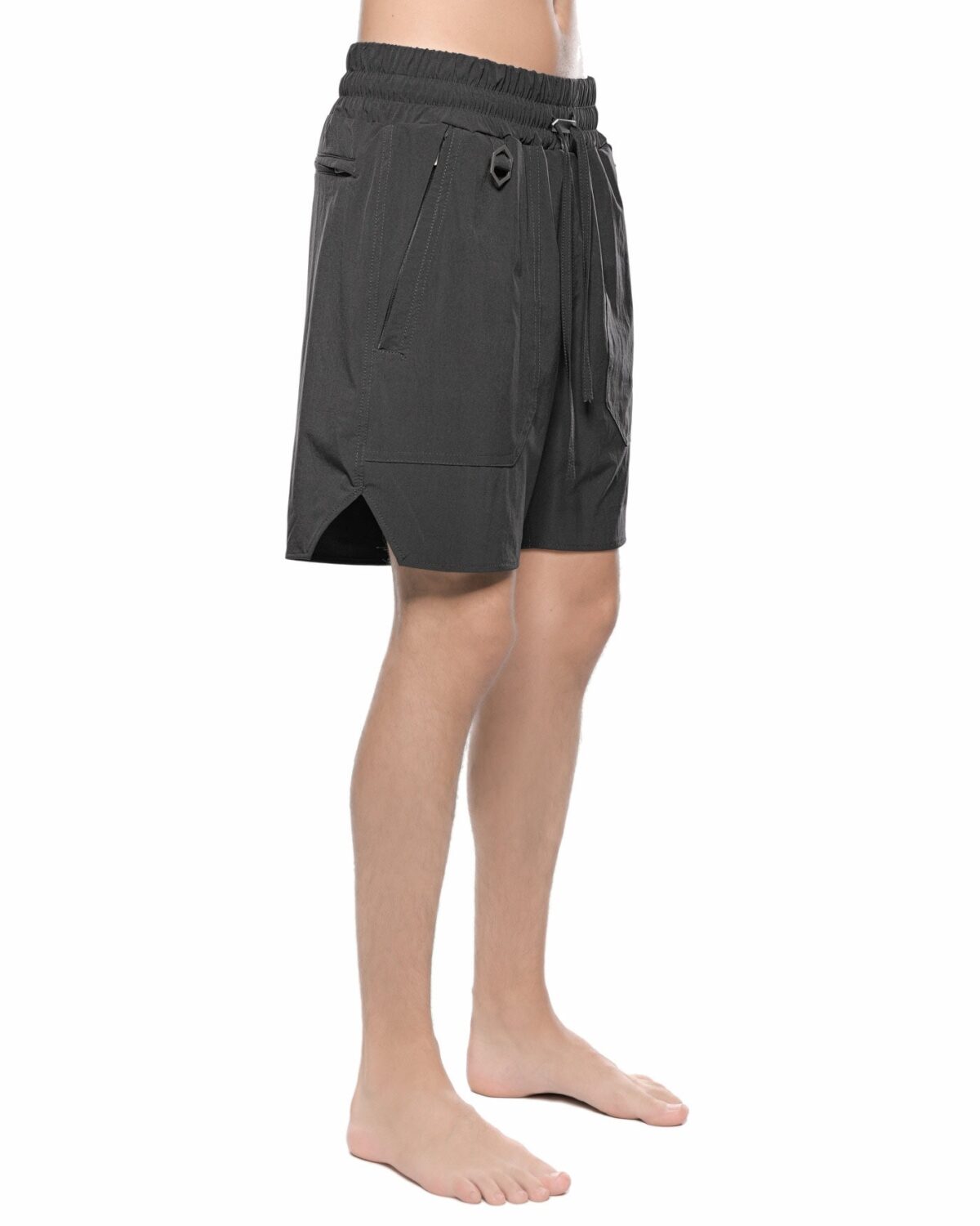 MINOAR - Abyss Swim Beach Shorts, Men's black shorts with diagonal welt pockets - 3