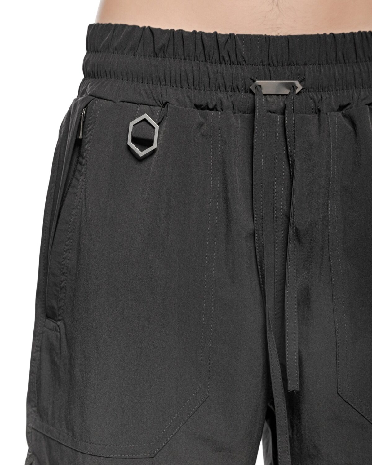 MINOAR - Abyss Swim Beach Shorts, Men's black shorts with diagonal welt pockets - 7
