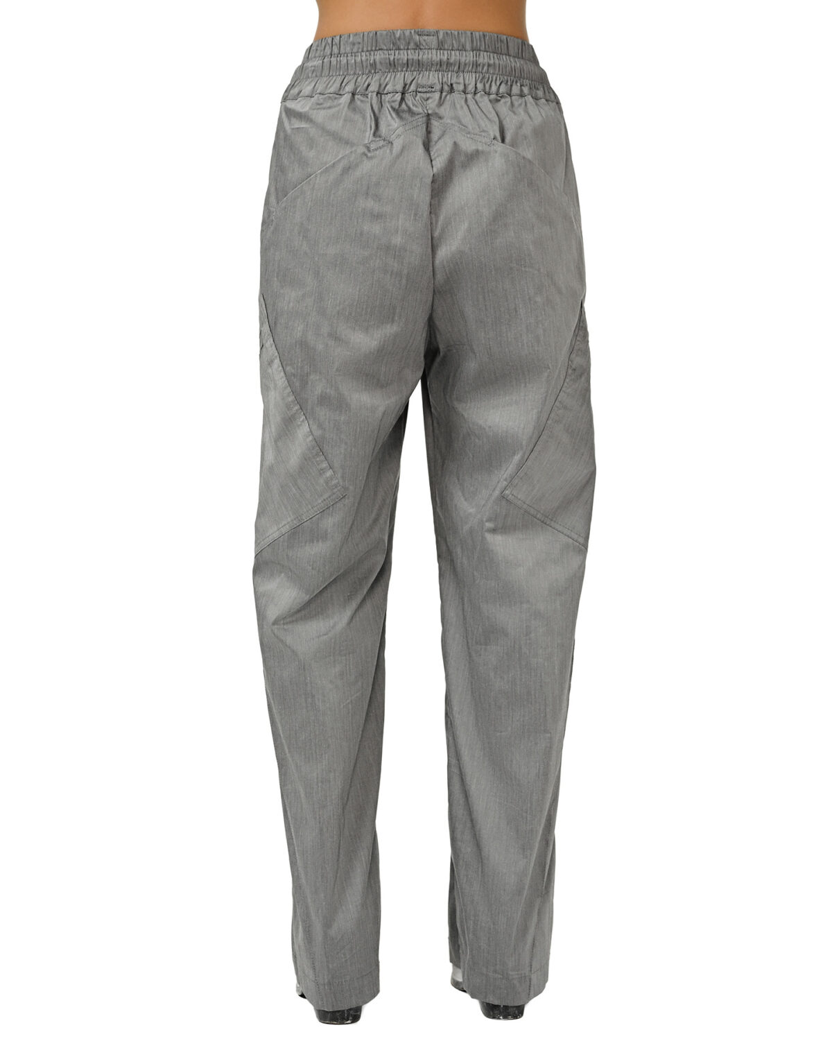 MINOAR - Inox Flare Cargo Trousers, Women's grey cotton trousers with diagonal welt pockets - 6