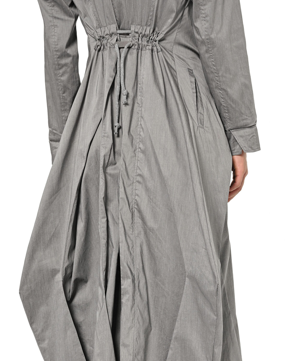 MINOAR - Gravity Inox Shirt Dress, Women's grey cotton dress with multi-segment construction - 7
