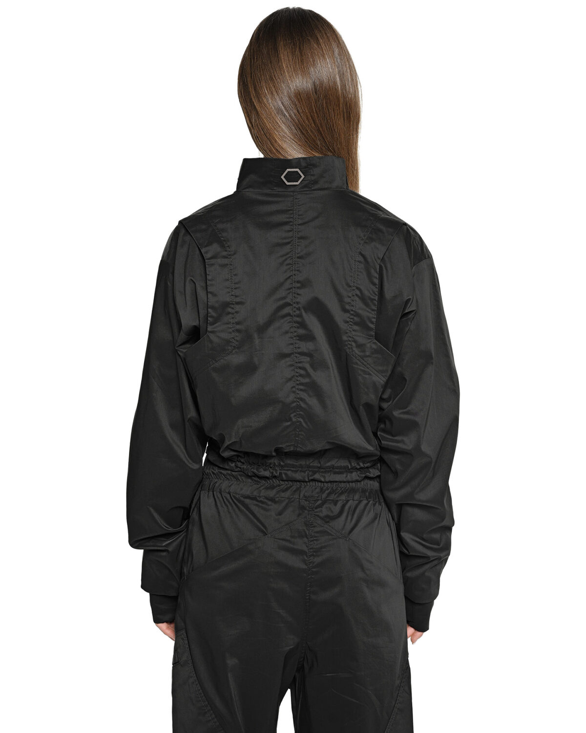 MINOAR - Stellar Tech Crop Jacket, Women's black cotton jacket with thumb openings - 7