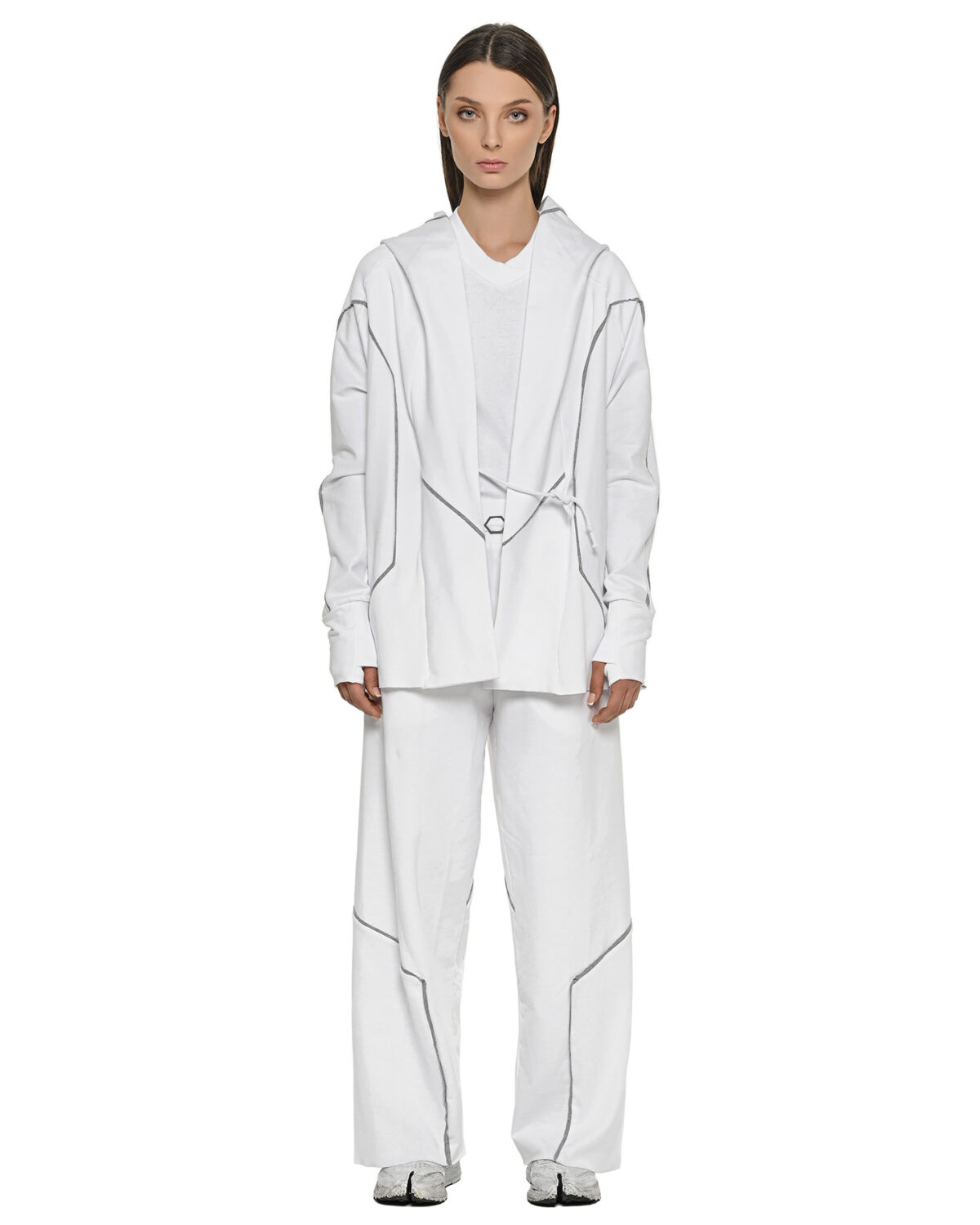 MINOAR - Cluster White Flare Pants - 5