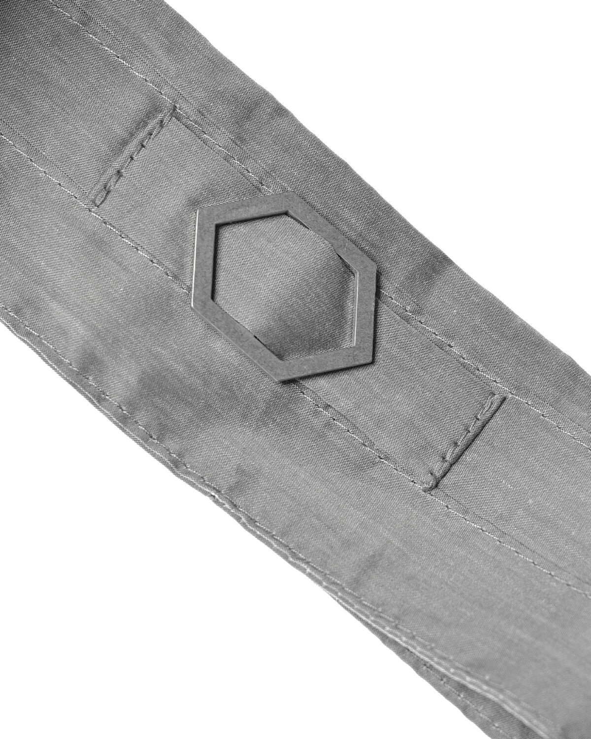 MINOAR - Inox Ascot Tie, Unisex grey cotton tie with steel hardware detail - 3