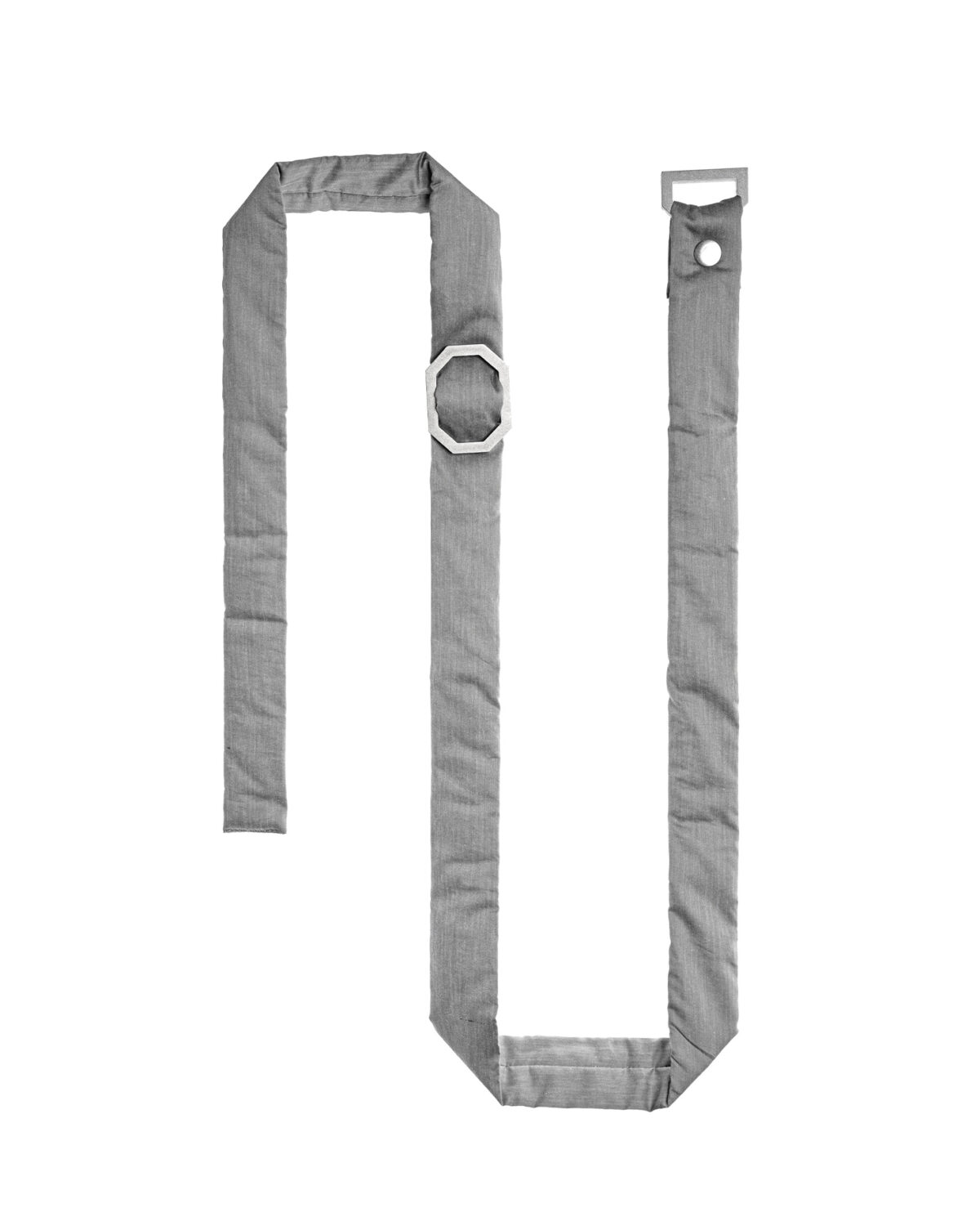 MINOAR - Inox Shoulder Clutch Bag, Unisex grey cotton bag with detachable belt strap - 9