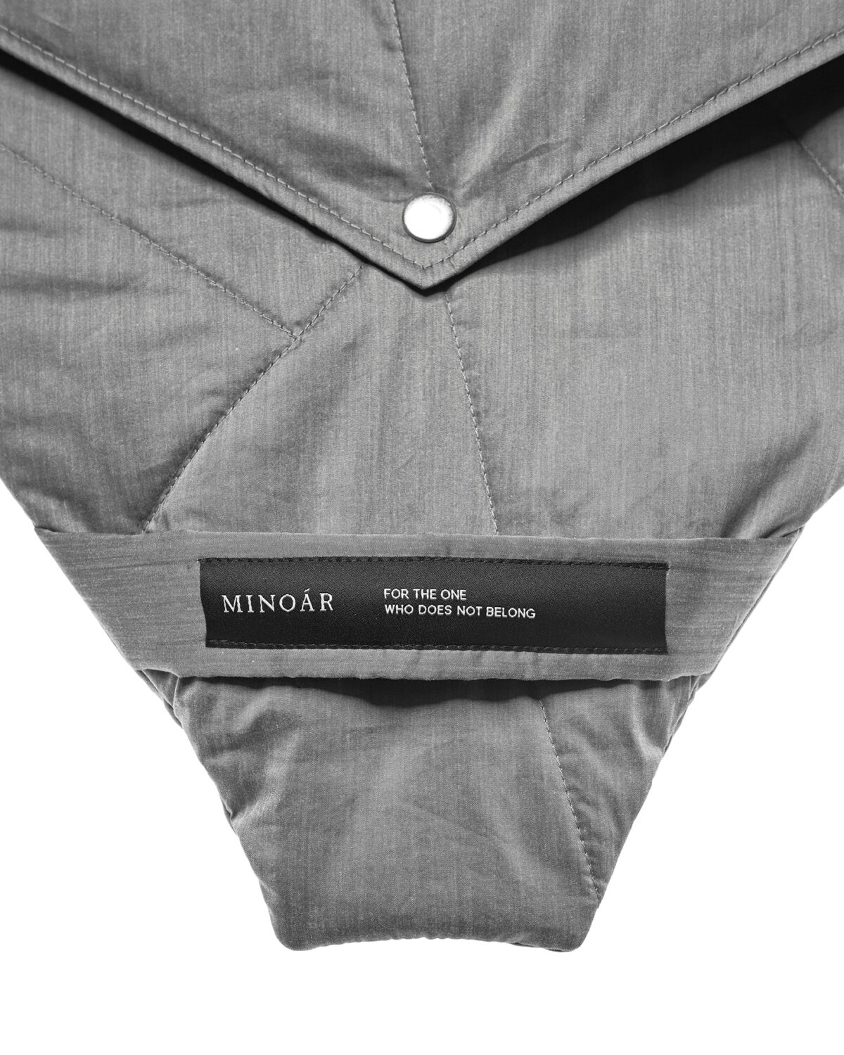 MINOAR - Inox Shoulder Clutch Bag, Unisex grey cotton bag with detachable belt strap - 5