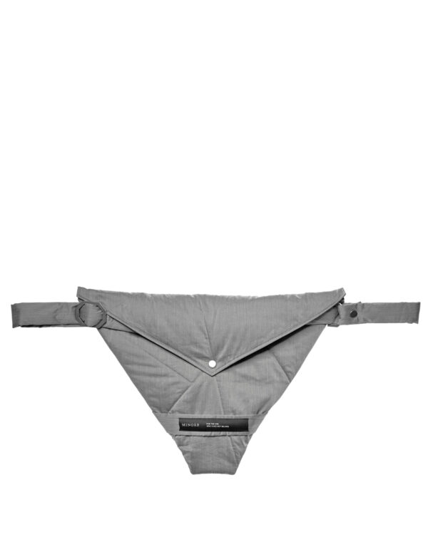 MINOAR - Inox Shoulder Clutch Bag, Unisex grey cotton bag with detachable belt strap - 1