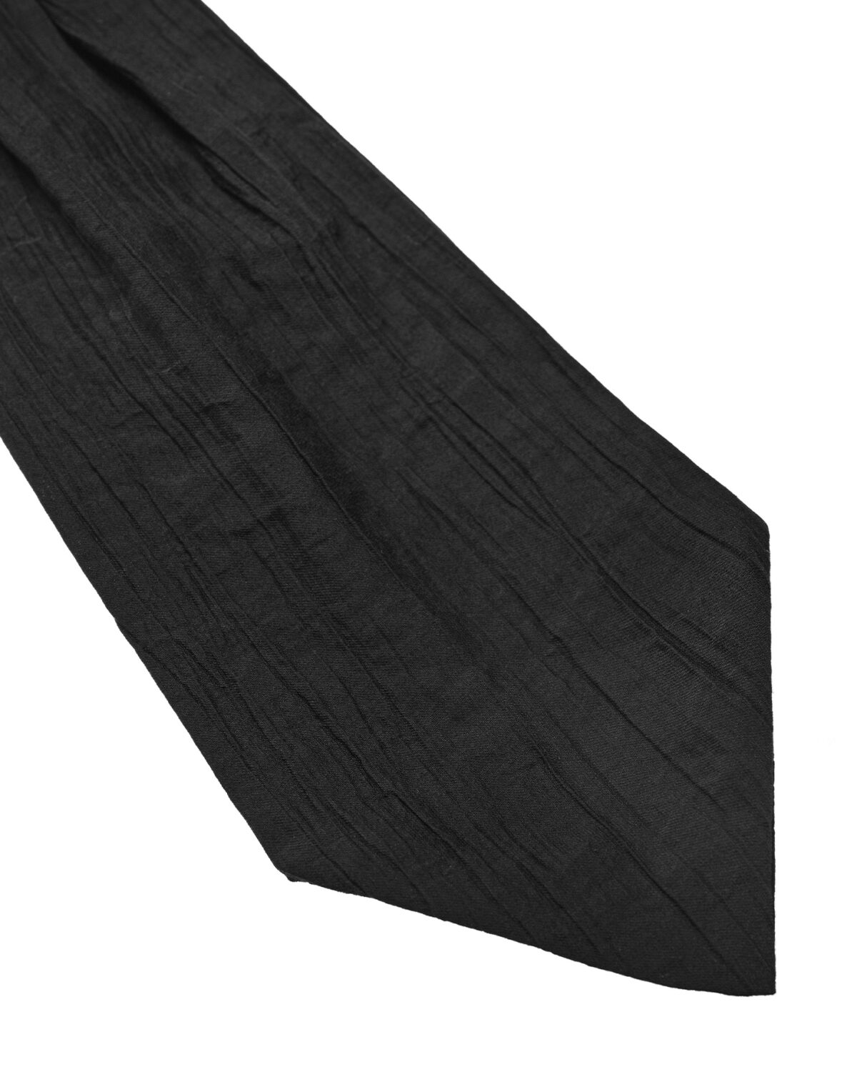 MINOAR - Array Ascot Tie, Unisex black viscose tie with steel hardware detail - 5
