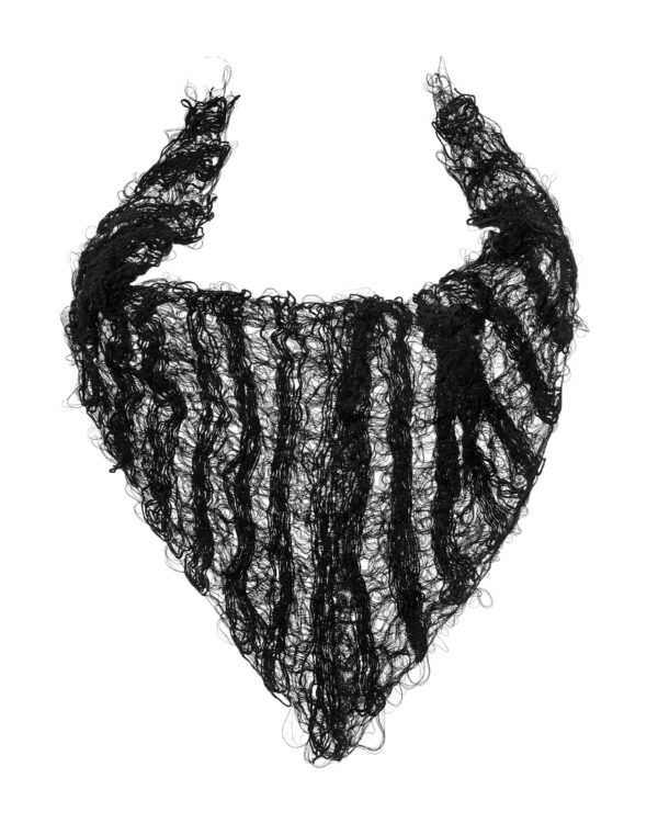 MINOAR - Filamentous Bandana Dark Scarf, Unisex black cotton scarf with Fiber-Bond texture - 1