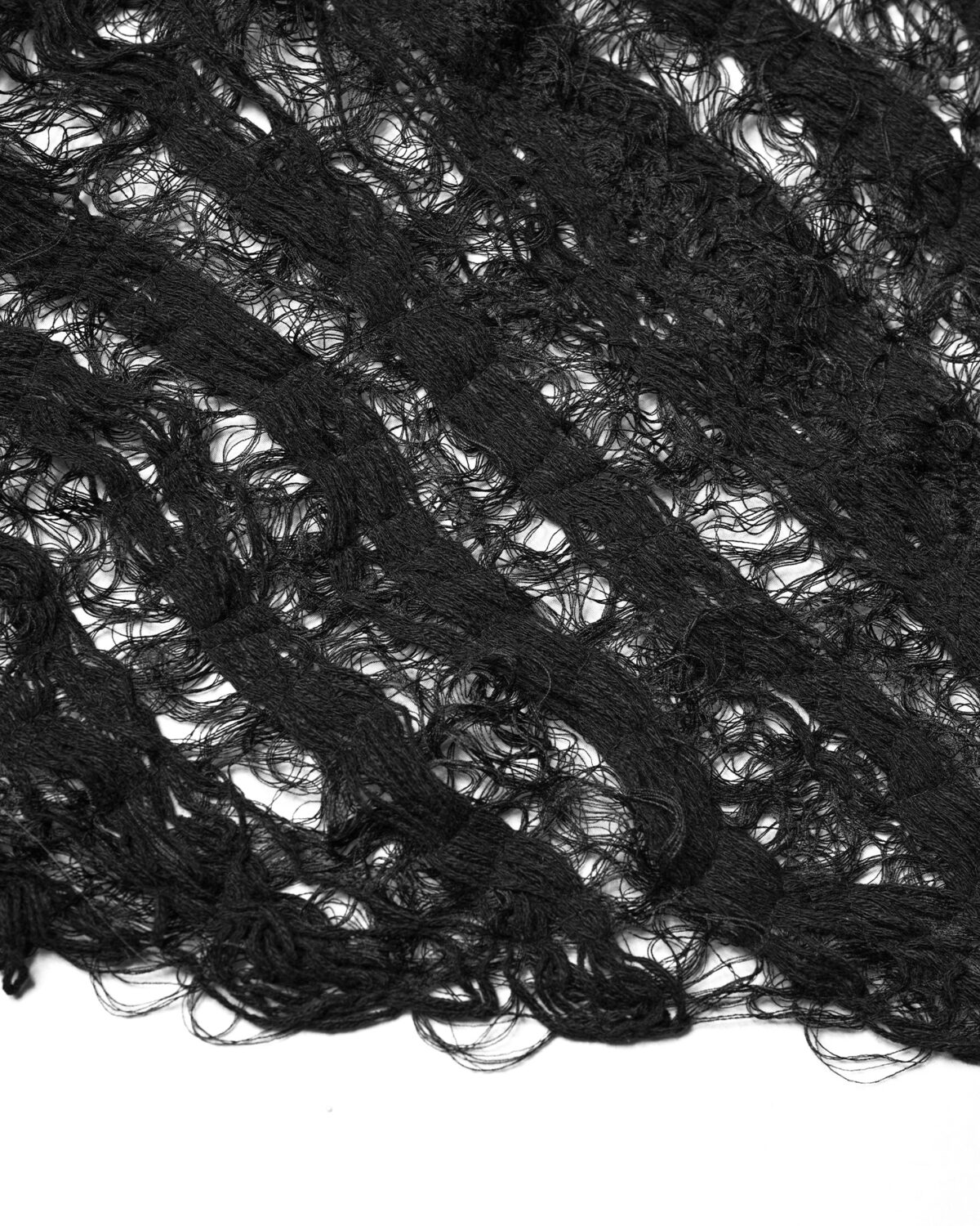 MINOAR - Filamentous Bandana Dark Scarf, Unisex black cotton scarf with Fiber-Bond texture - 4