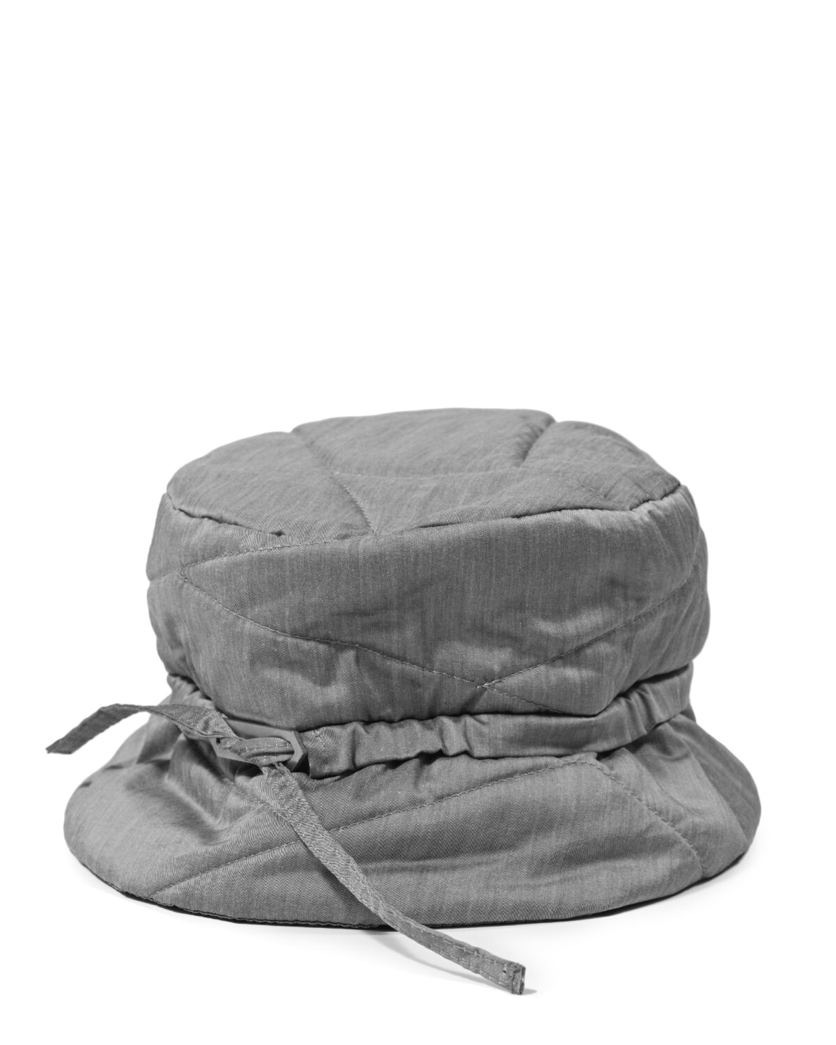 MINOAR - Inox Segment Bucket Hat, Unisex grey cotton hat with linear quilting - 4