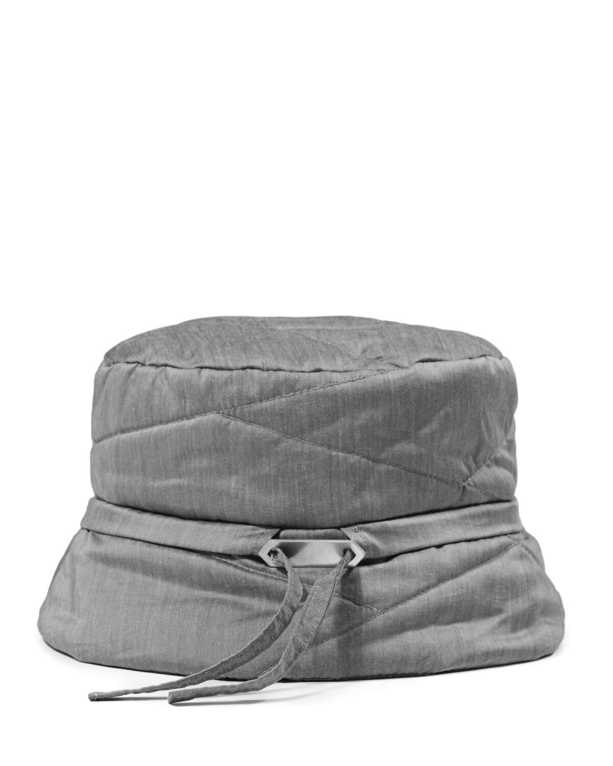 MINOAR - Inox Segment Bucket Hat, Unisex grey cotton hat with linear quilting - 5