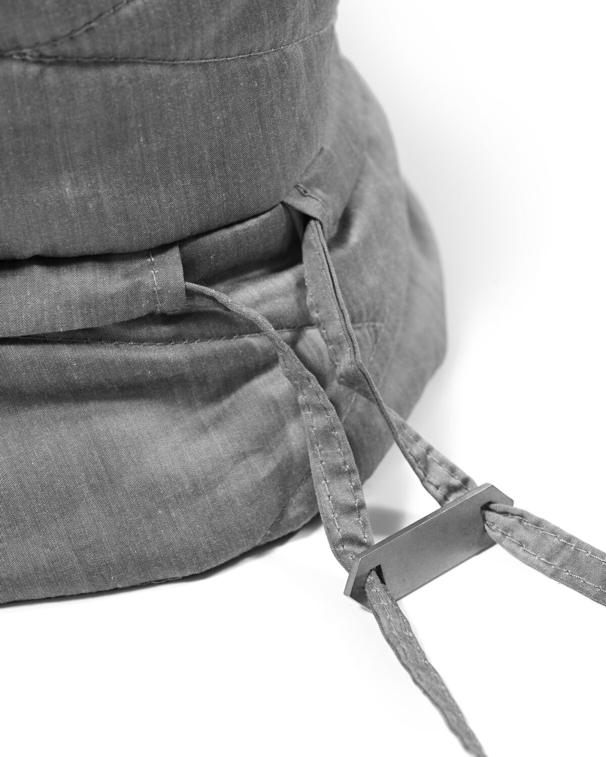 MINOAR - Inox Segment Bucket Hat, Unisex grey cotton hat with linear quilting - 6