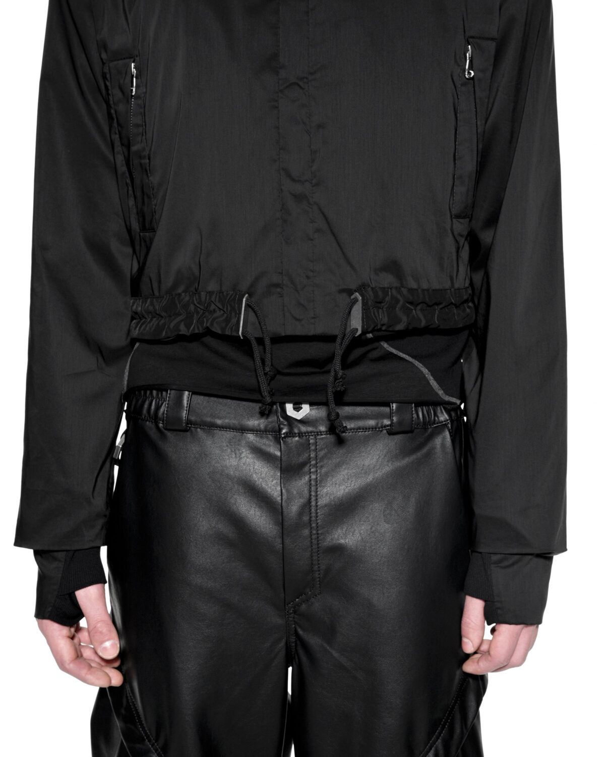 MINOAR - Stellar Tech Crop Jacket, Men's black cotton jacket with thumb openings - 7