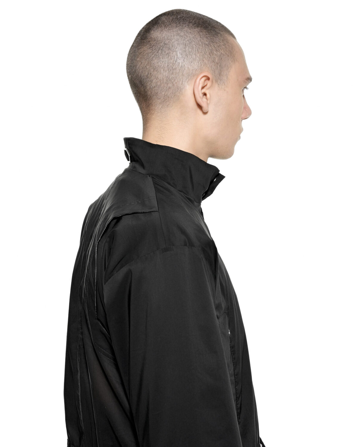 MINOAR - Stellar Tech Crop Jacket, Men's black cotton jacket with thumb openings - 6