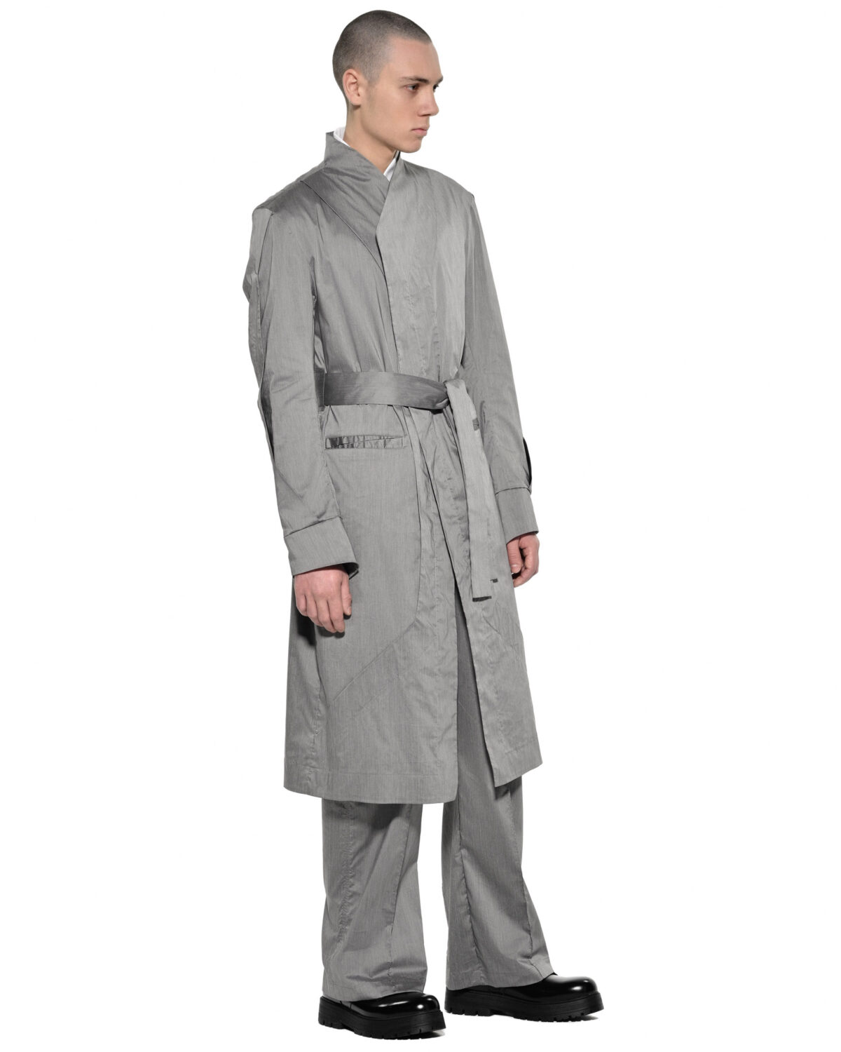 MINOAR - Gravity Grey Deconstruct Trench Coat - 6