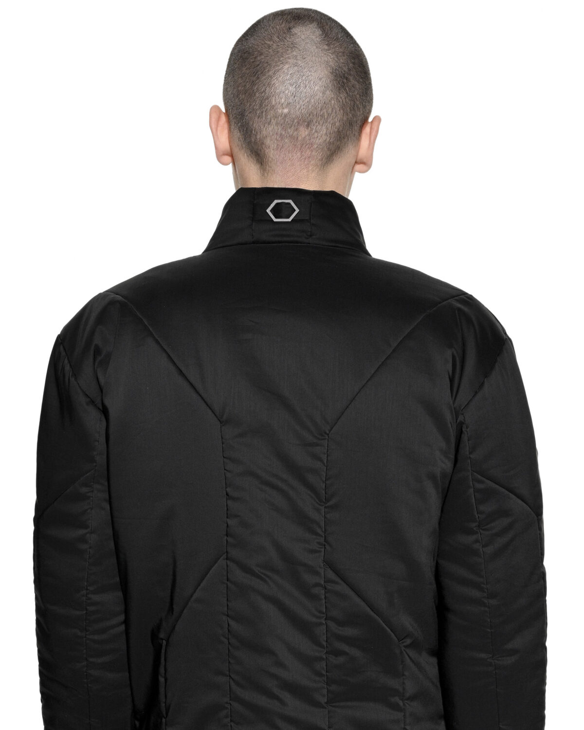 MINOAR - Strata Voluminous Zip Jacket, Men's black cotton jacket with multi-segment construction - 5