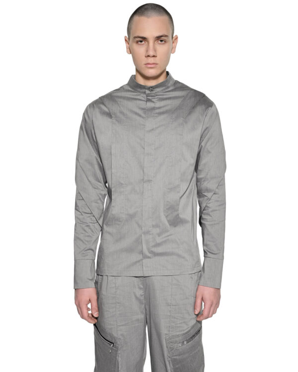 MINOAR - Inox Layers Shirt, Men's grey cotton shirt with multi-panel construction - 1