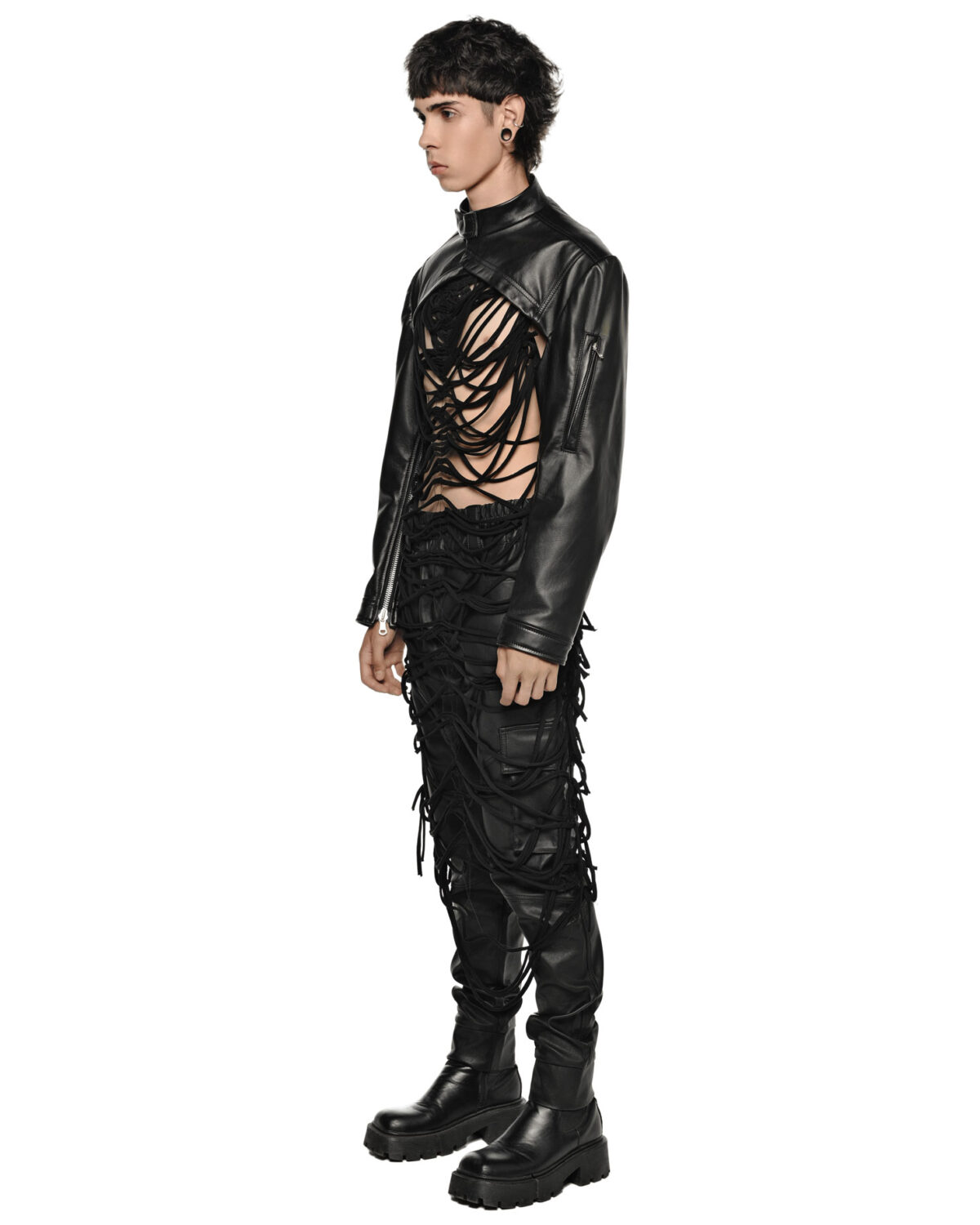 MINOAR - Black Cotton Sleeves, Men's black cotton sleeves with cargo pocket detail - 9