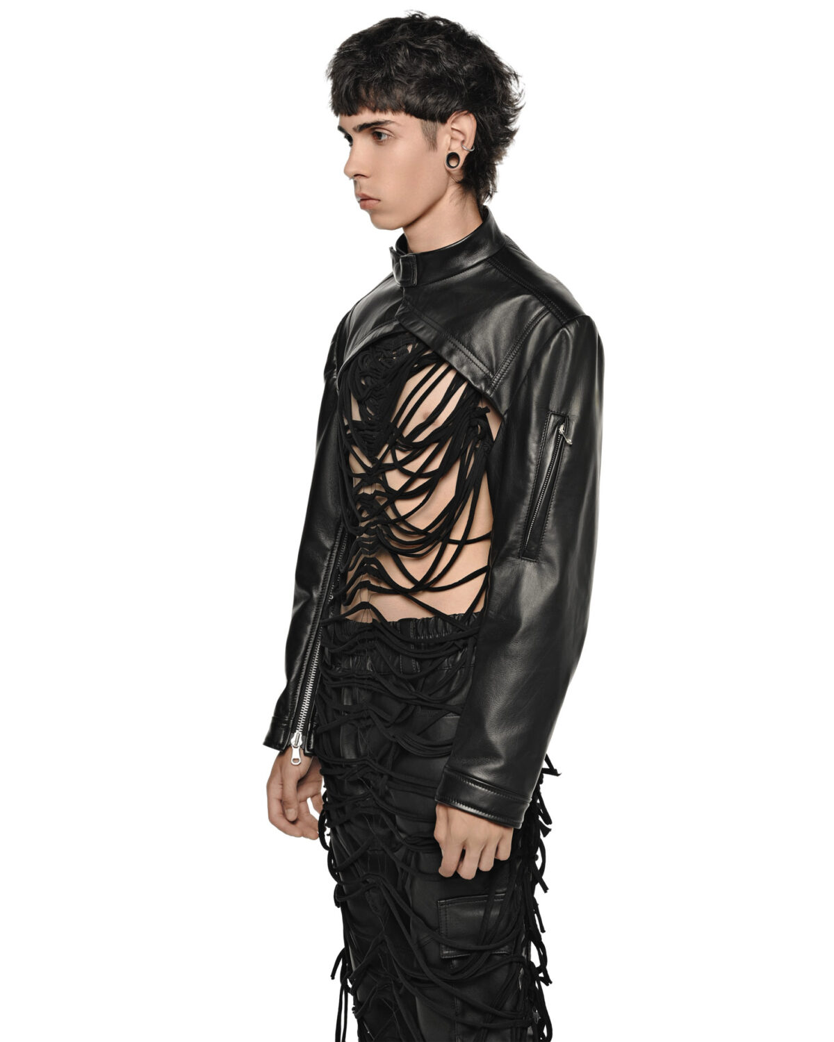 MINOAR - Black Cotton Sleeves, Men's black cotton sleeves with cargo pocket detail - 7
