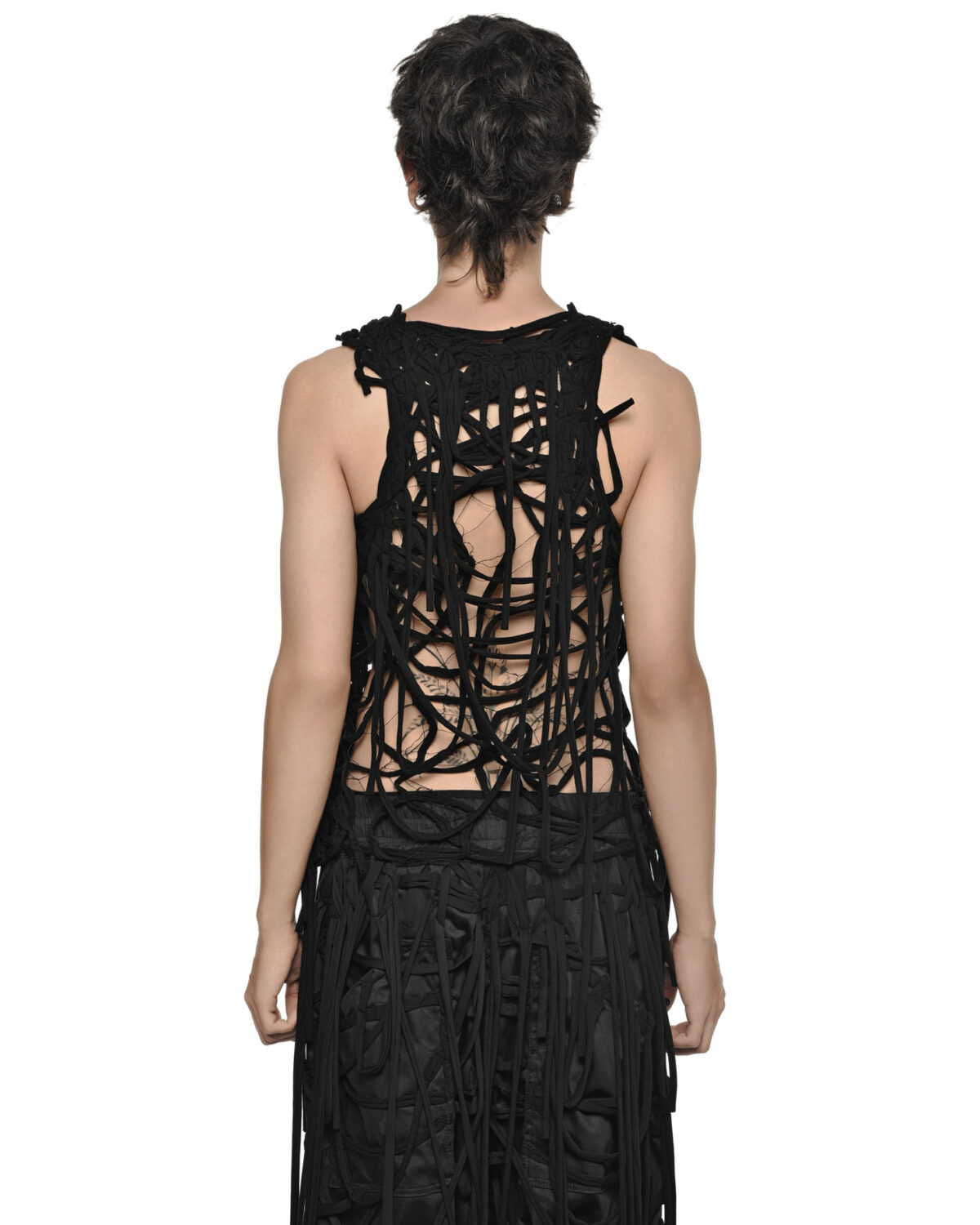 MINOAR - Oceanus Fiber Bond Sleeveless, Men's black cotton with Fiber-Bond texture - 3