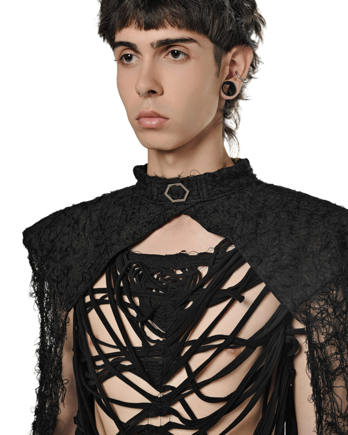 MINOAR - Titan Fiber Bond Dark Shoulders, Men's black cotton with Fiber-Bond texture - 6