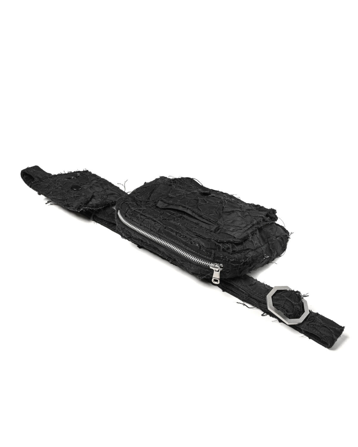 MINOAR - Black Fiber-Bond Cotton Bag, Unisex black cotton bag with Fiber-Bond texture - 5