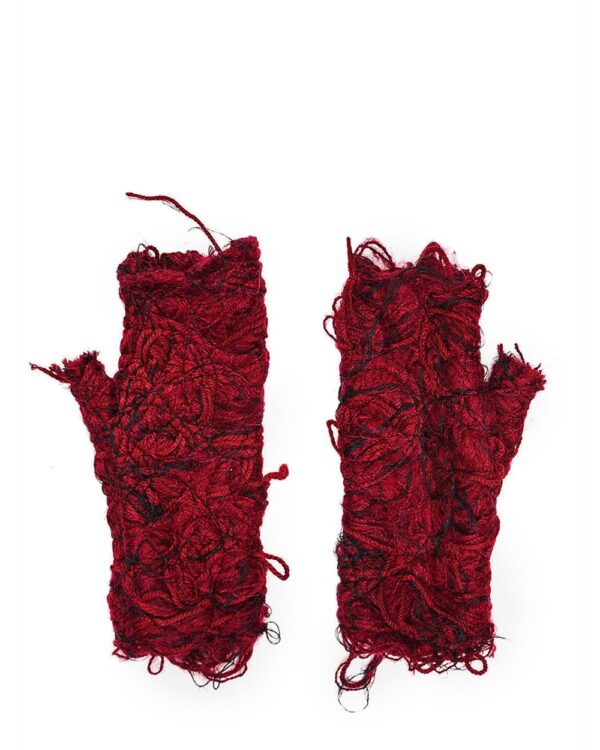 MINOAR - Red Fiber Bond Hand Sleeve, Unisex red cotton with Fiber-Bond texture - 1