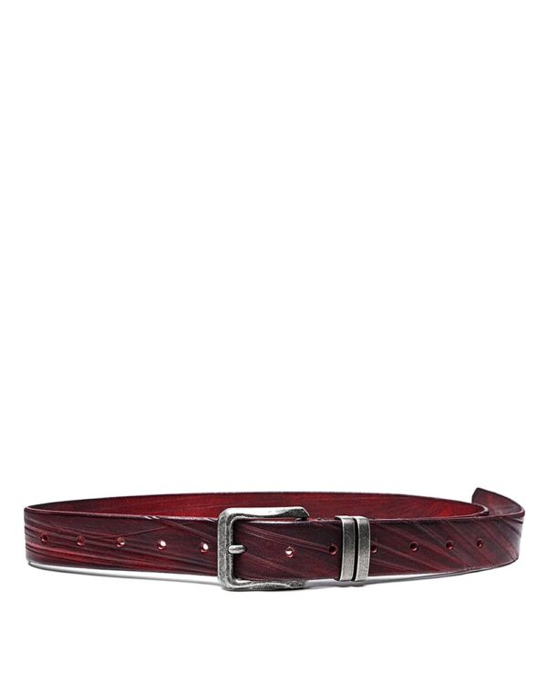 MINOAR - Linear Scar Dyed Red Belt - 1