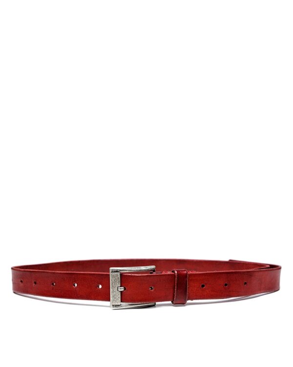 MINOAR - Red Dyed Buckle Belt - 1