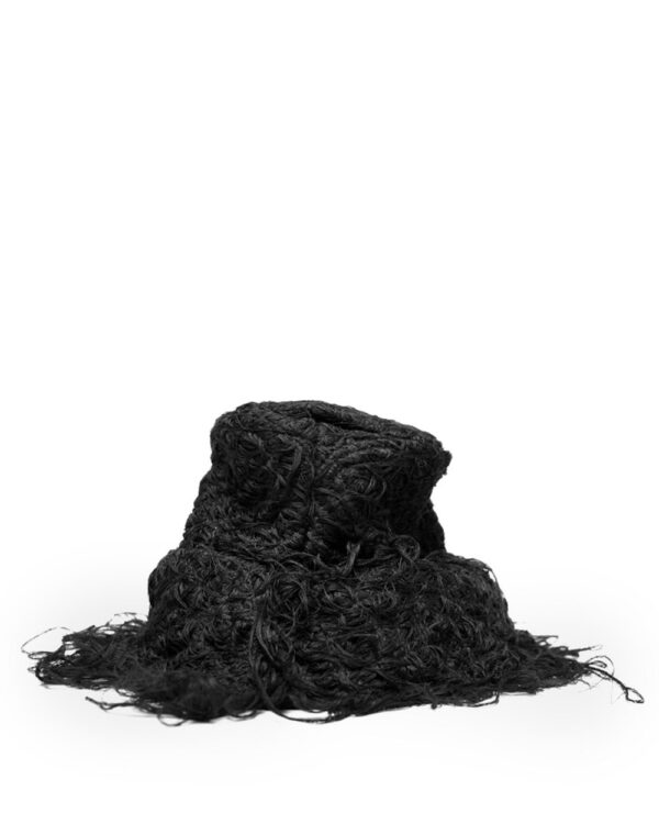MINOAR - Black Fiber Bond Bucket Hat, Unisex black cotton hat with Fiber-Bond texture - 1