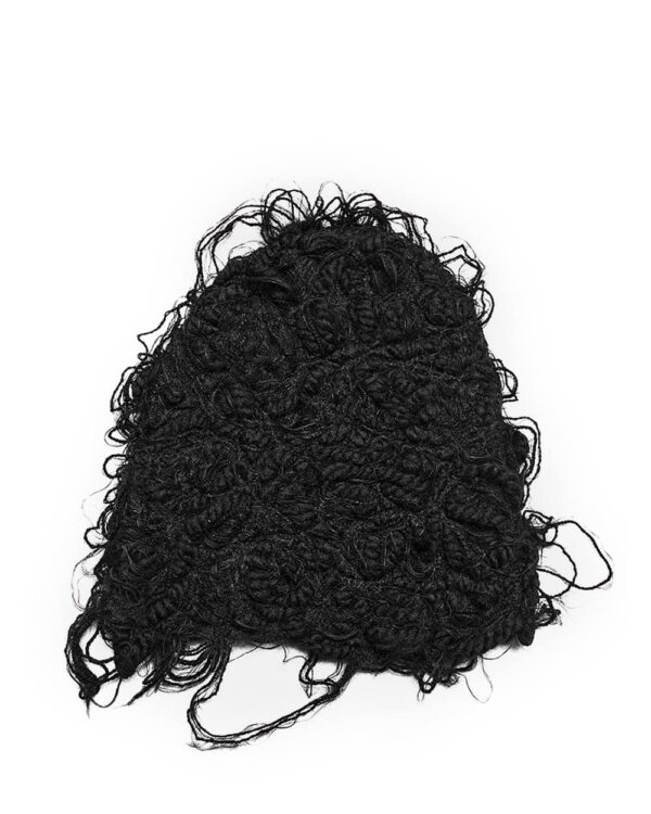 MINOAR - Black Fiber Bond Beanie Hat, Unisex black cotton hat with Fiber-Bond texture - 1