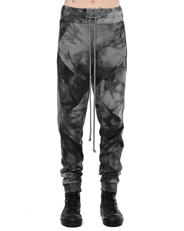 MINOAR - Nuance Dyed Refract Segment Track Pants, Men's black cotton pants with multi-panel construction - 1