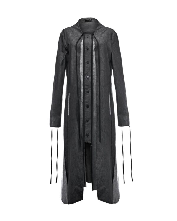 MINOAR - Graphite Transform Coat, Women's grey cotton coat with multi-panel construction - 1