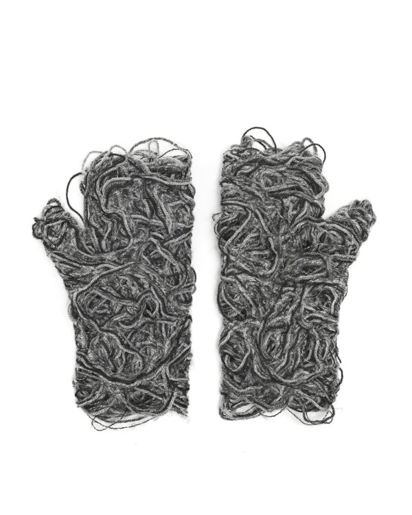 MINOAR - Grey Blend Fiber Bond Hand Sleeves, Unisex grey cotton sleeves with Fiber-Bond texture - 1