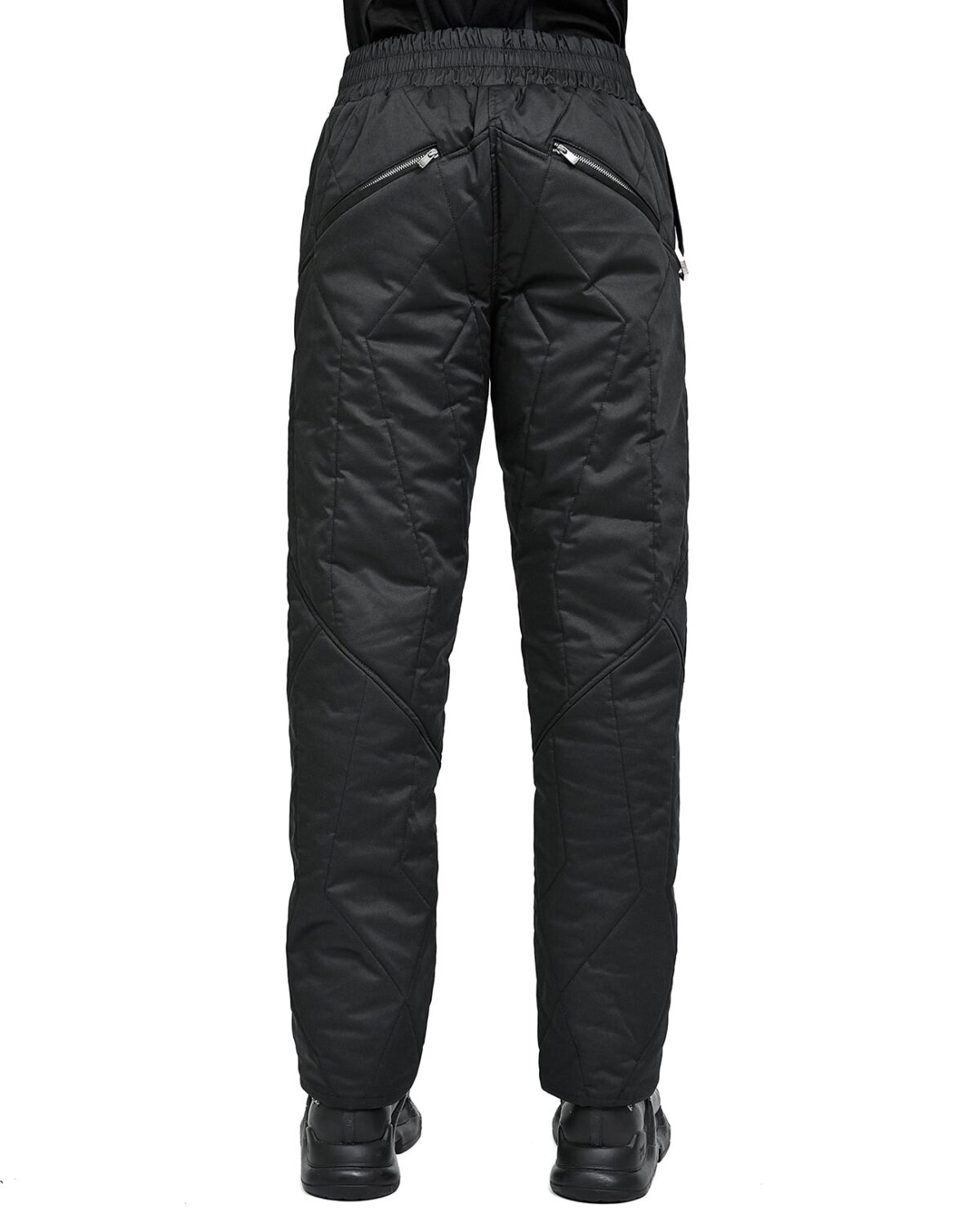 MINOAR - Tachyon Quilted Winter Pants, Men's black cotton pants with diagonal welt pockets - 5