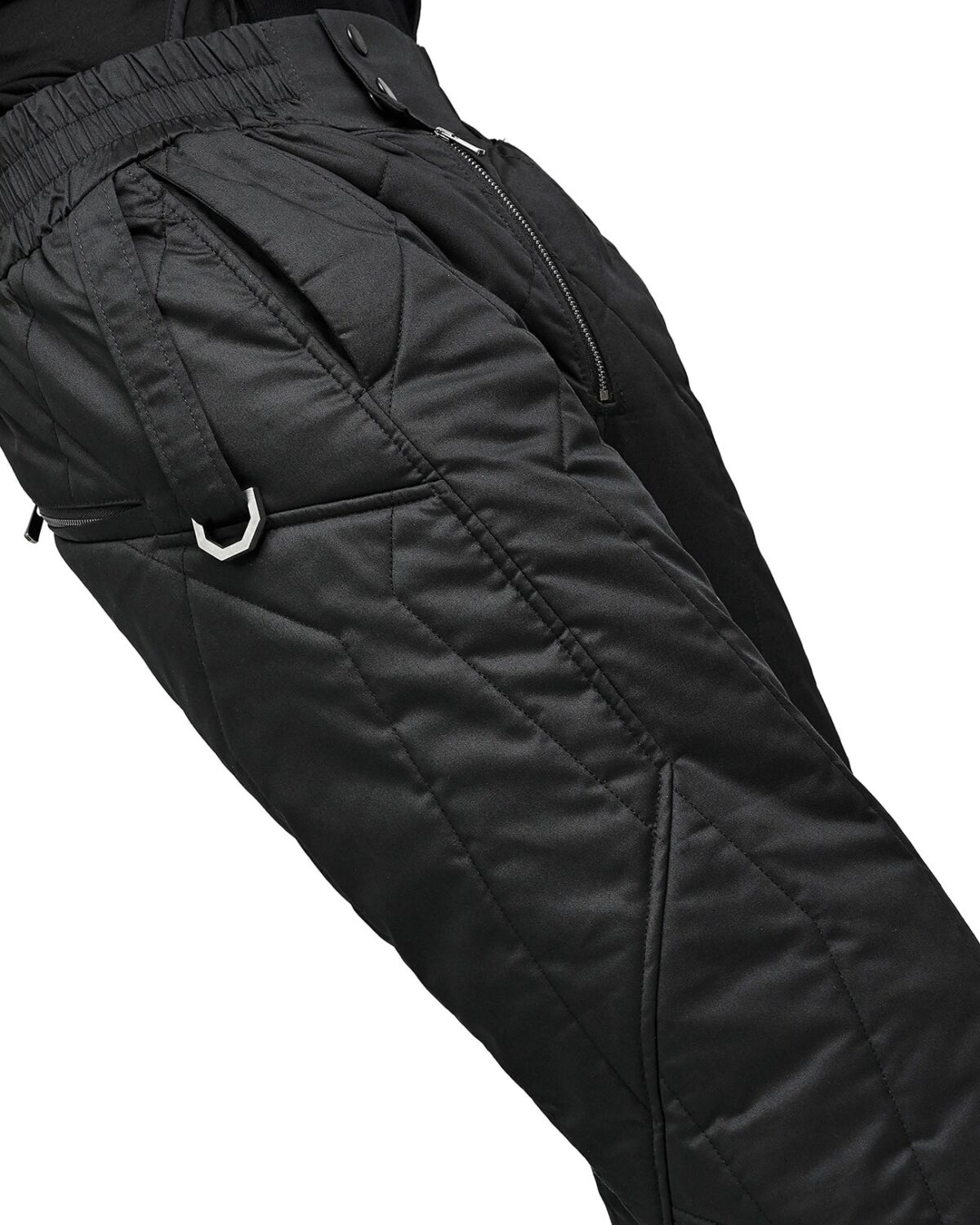 MINOAR - Tachyon Quilted Winter Pants, Men's black cotton pants with diagonal welt pockets - 6
