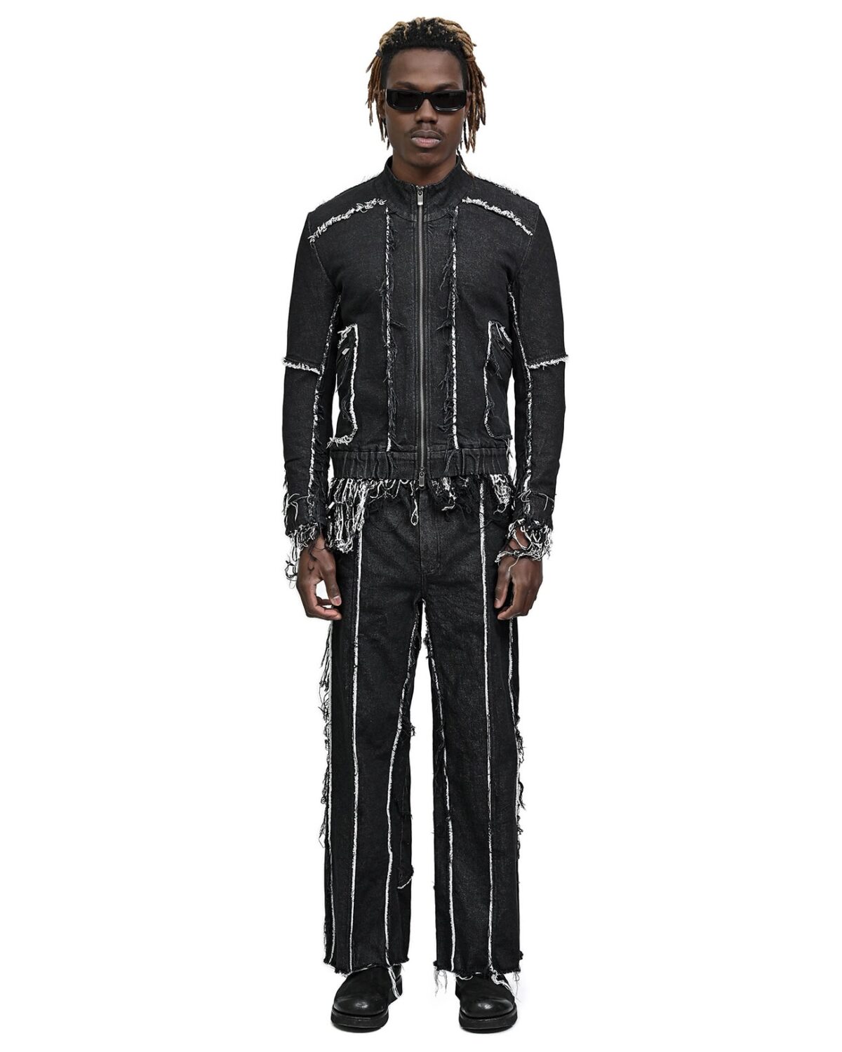 MINOAR - String Denim Raw Edge Jacket - 9
