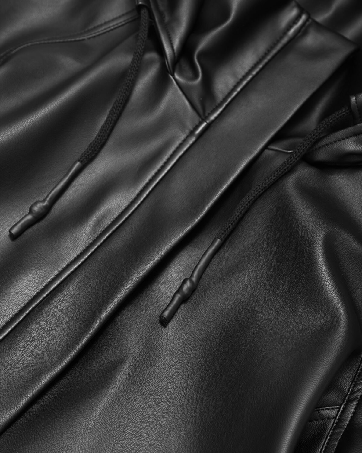 MINOAR - Construct Vegan Leather Cinched Parka, Women's black leather with multi-panel construction - 11