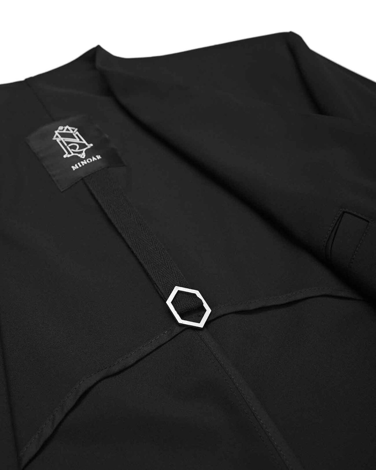 MINOAR - UNSULLIED BLACK BLAZER, Men's black cotton blazer with slit openings - 7