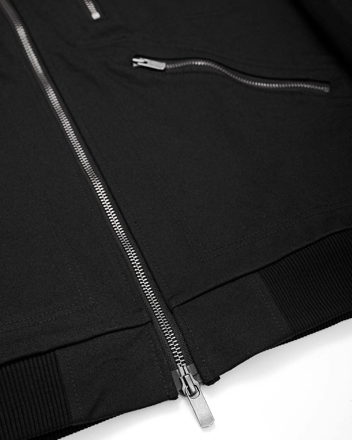 MINOAR - ZIPPED PANEL BIKER JACKET, Men's black cotton jacket with multi-panel construction - 8