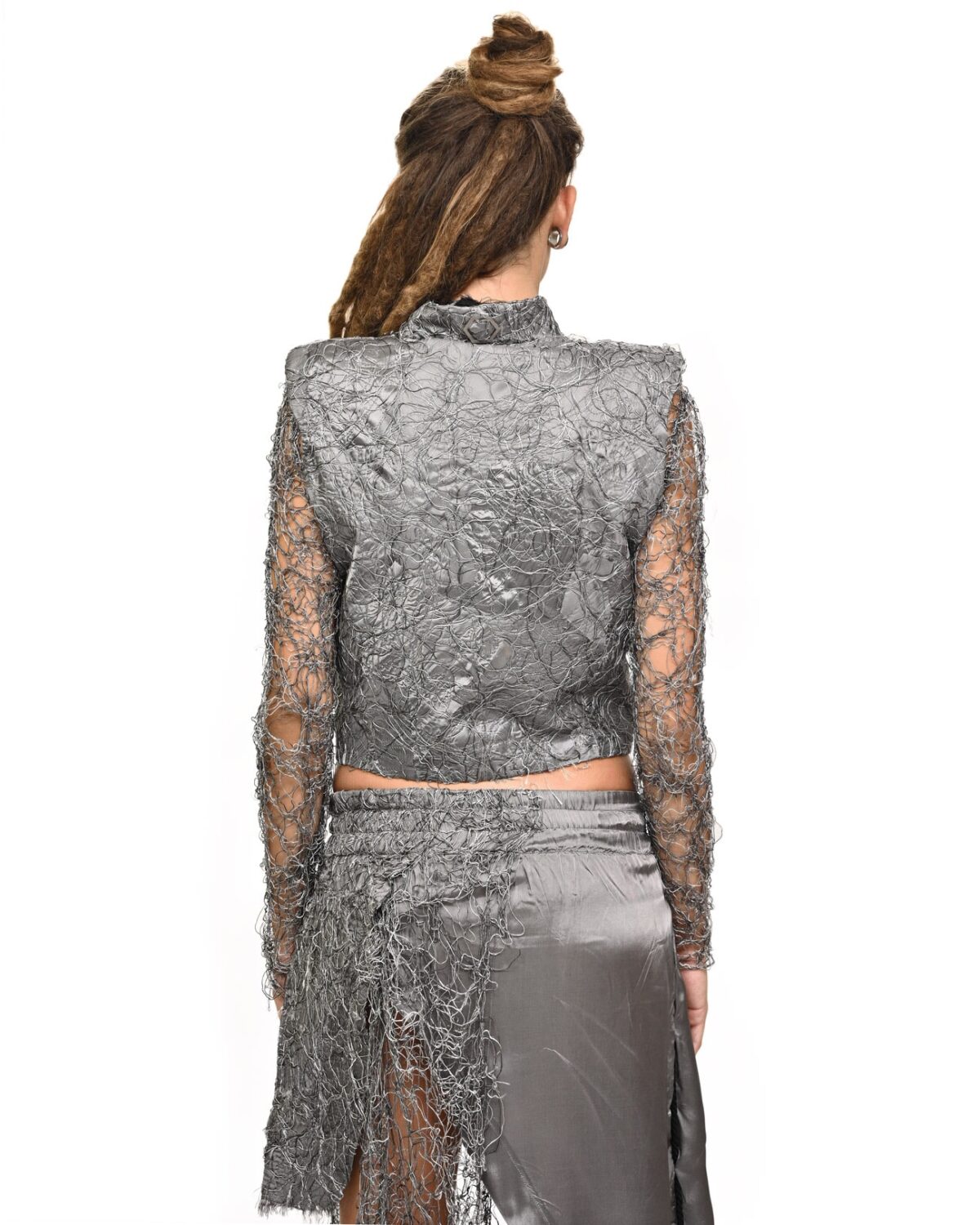 MINOAR - Chroma Padded Fiber Bond Vest, Women's grey viscose vest with Fiber-Bond texture - 5