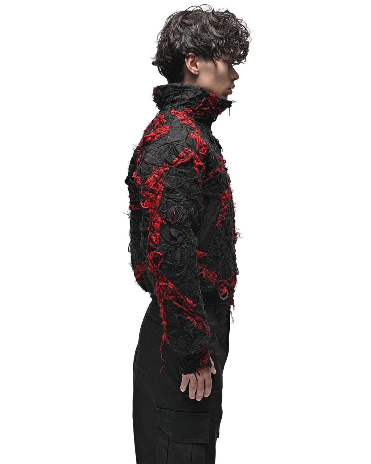 MINOAR - Fiber Bond Magma Bomber Jacket, Men's black cotton jacket with Fiber-Bond texture - 4