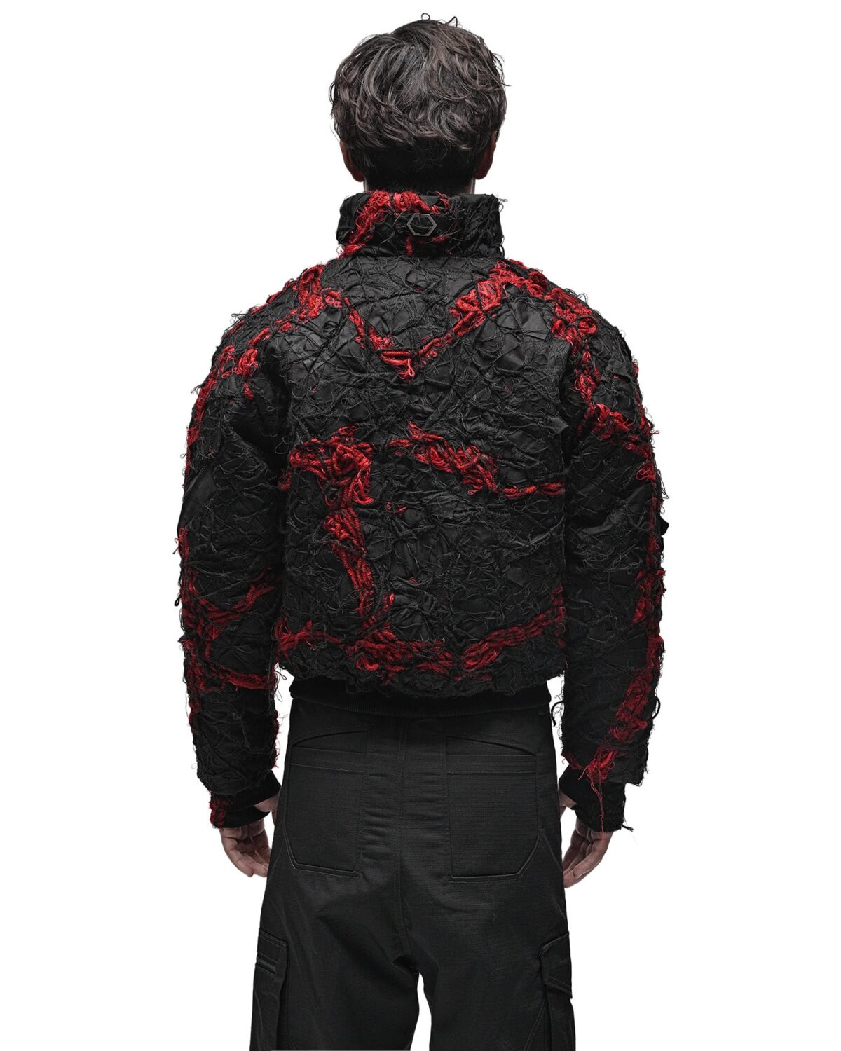 MINOAR - Fiber Bond Magma Bomber Jacket, Men's black cotton jacket with Fiber-Bond texture - 6