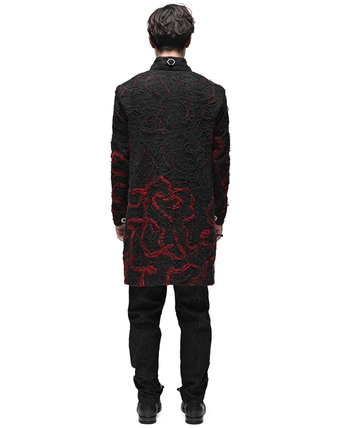 MINOAR - Fiber Bond Magma Coat, Men's black cotton coat with Fiber-Bond texture - 10